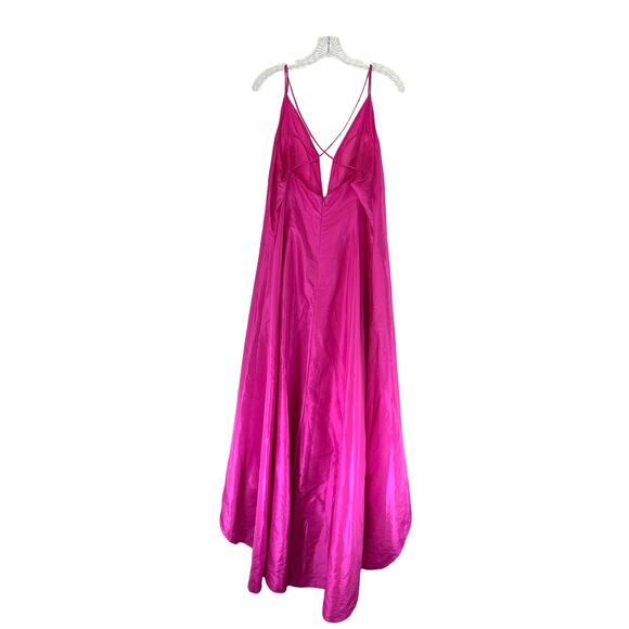 Calvin Klein Dress Pink Strappy V-Neck Mesh Evening Formal Maxi Gown Size 14 - Picture 9 of 11